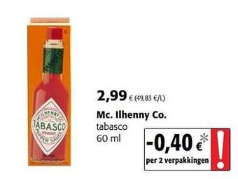 Colruyt Mc. ilhenny co. tabasco aanbieding