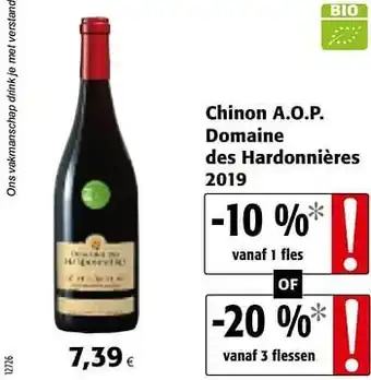 Chinon a.o.p. domaine des hardonnières 2019