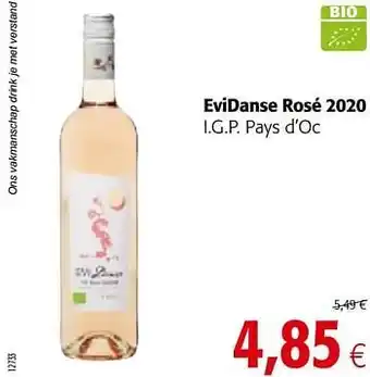 Colruyt Evidanse rosé 2020 i.g.p. pays d`oc aanbieding