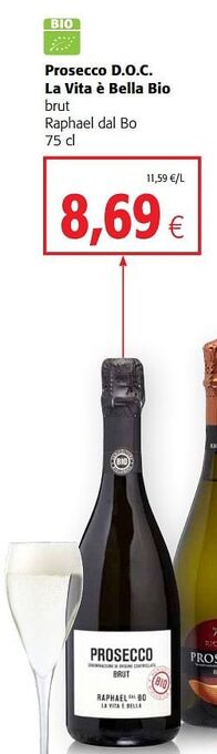 Prosecco d.o.c. la vita è bella bio brut raphael dal bo