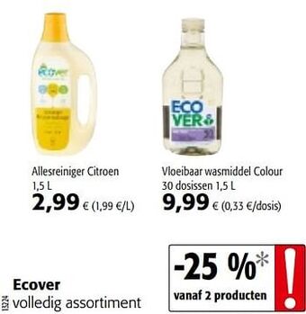 Colruyt Ecover volledig assortiment aanbieding