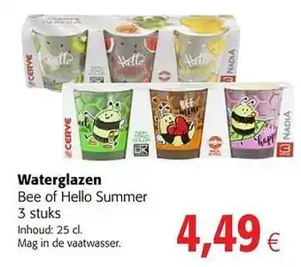 Waterglazen bee of hello summer