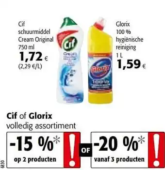 Colruyt Cif schuurmiddel cream original aanbieding