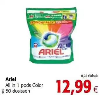 Colruyt Ariel all in 1 pods color aanbieding