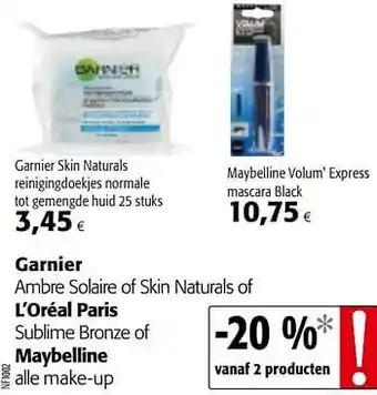 Colruyt Garnier skin naturals reinigingdoekjes normale tot gemengde huid aanbieding