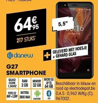 Electro Depot Danew g27 smartphone aanbieding