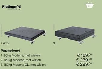Parasolvoet modena, met wielen