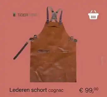 Lederen schort cognac