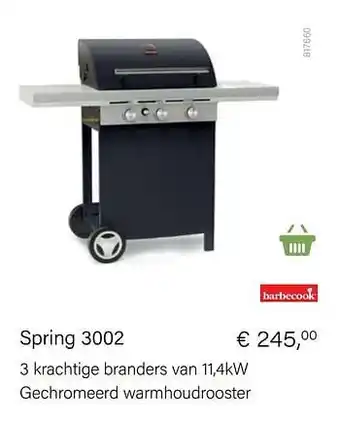 Multi bazar Barbecook spring 3002 aanbieding