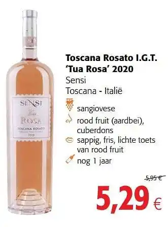 Toscana rosato i.g.t. tua rosa 2020 sensi toscana - italië