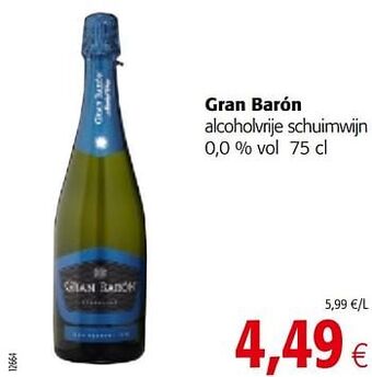 Colruyt Gran barón alcoholvrije schuimwijn aanbieding