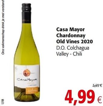 Colruyt Casa mayor chardonnay old vines 2020 d.o. colchagua valley - chili aanbieding