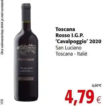 Colruyt Toscana rosso i.g.p. cavalpoggio 2020 san luciano toscana - italië aanbieding
