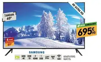 Electro Depot Samsung 4k ultra hd ue65tu7092 164cm aanbieding