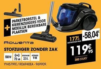 Electro Depot Rowenta stofzuiger zonder zak yy4579fe - ro6940ea aanbieding