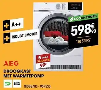 Electro Depot Aeg droogkast met warmtepomp t8dbg48s aanbieding