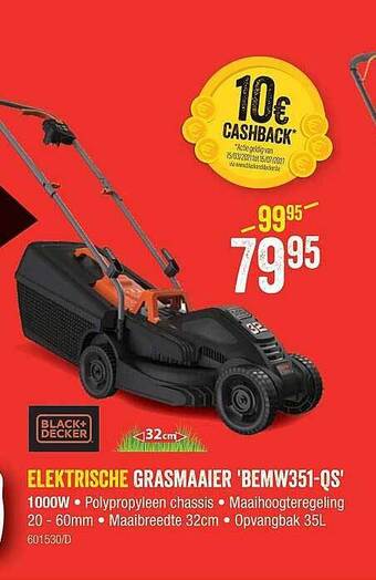 HandyHome Black+decker Elektrische Grasmaaier 'bemw351-qs' aanbieding