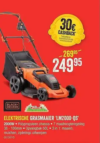 HandyHome Black+decker Elektrische Grasmaaier 'lm20000-qs' aanbieding