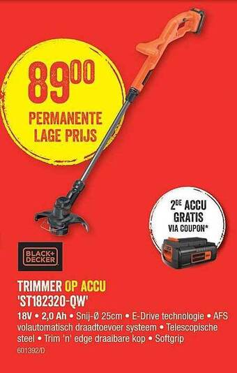 HandyHome Black + Decker Trimmer Op Accu 'st182320-qw' aanbieding