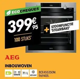 Aeg inbouwoven bce455350m. 71L