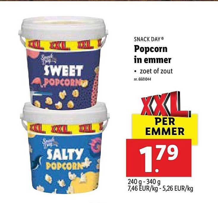Snack Day Popcorn In Emmer promotie bij Lidl