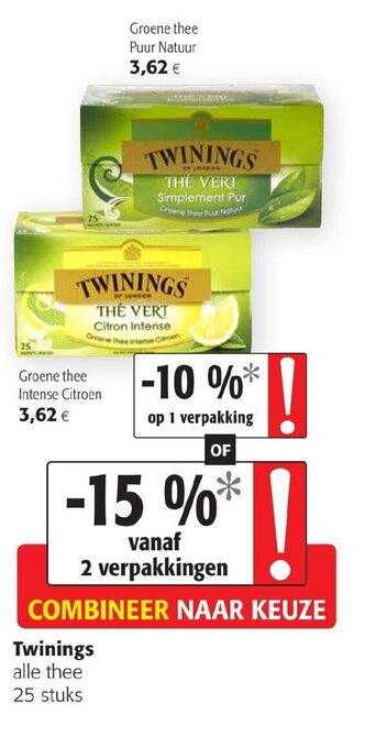 Colruyt Twinings aanbieding
