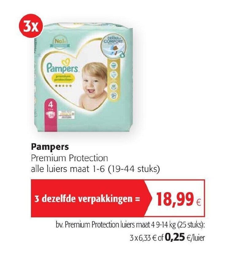 Pampers Premium Protection promotie bij Colruyt