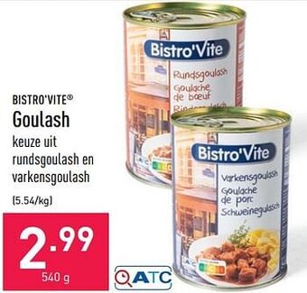 ALDI Bistro`vite goulash aanbieding