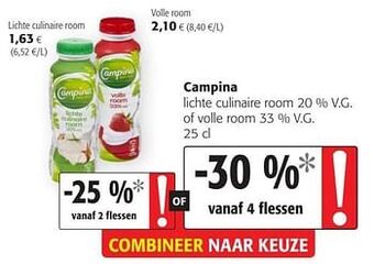 Colruyt Campina lichte culinaire room of volle room aanbieding