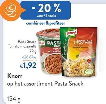OKay Knorr pasta snack tomato mozzarella aanbieding