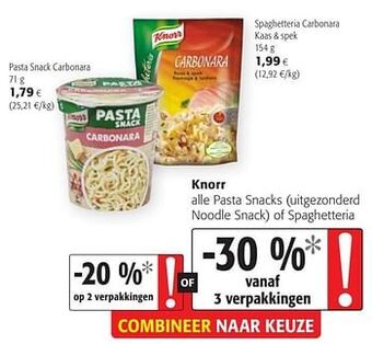 Knorr alle pasta snacks