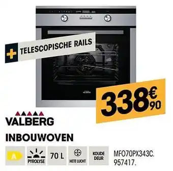 Electro Depot Valberg inbouwoven mfo70px343c 70L aanbieding