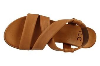 Berca Shoes Ilc-Volledig Leder Sandaal Plat Dames - Cognac aanbieding