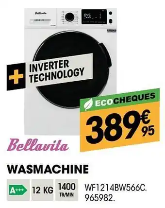 Electro Depot Bellavita wasmachine wf1214bw566c 12kg aanbieding