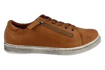 Berca Shoes Andrea Conti Veterschoen Dames Super Comfort Volledig Leder - Cognac aanbieding