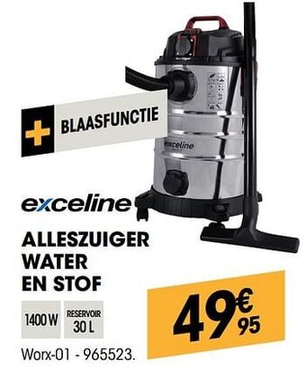 Electro Depot Exceline alleszuiger water en stof worx-01 aanbieding