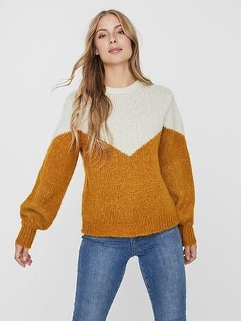 Berca Shoes Vero Moda Trui Winnie - Okergeel aanbieding