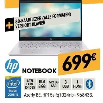 Electro Depot Hp notebook hp15s-fq1024nb aanbieding