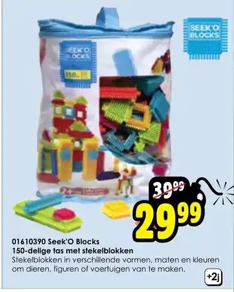 ToyChamp 01610390 Seek'O Blocks 150-delige tas met stekelblokken aanbieding