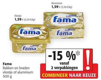 Fama bakken en braden vlootje of aluminium