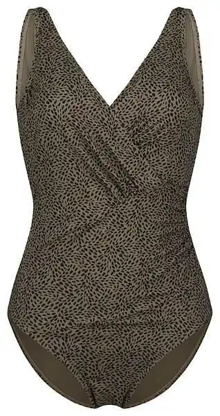 HEMA HEMA Dames Badpak Corrigerend - Animal Taupe (taupe) aanbieding