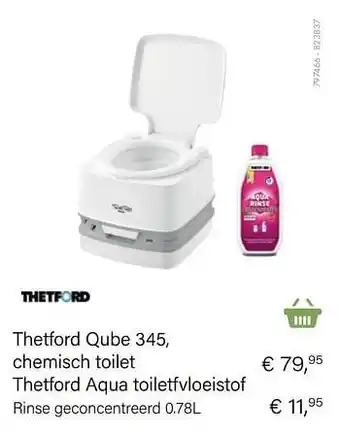 Multi bazar Thetford qube 345, chemisch toilet thetford aqua toiletfvloeistof aanbieding