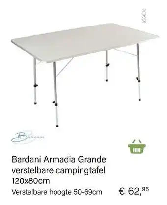 Bardani armadia grande verstelbare campingtafel