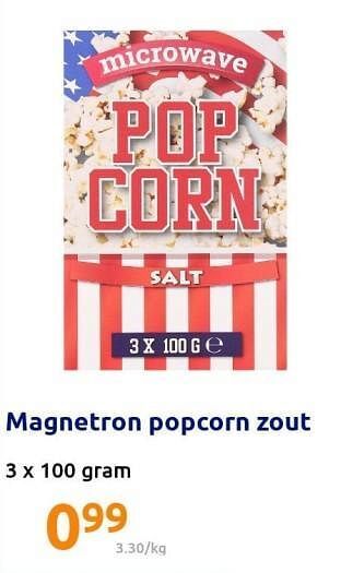 Action Magnetron popcorn zout aanbieding