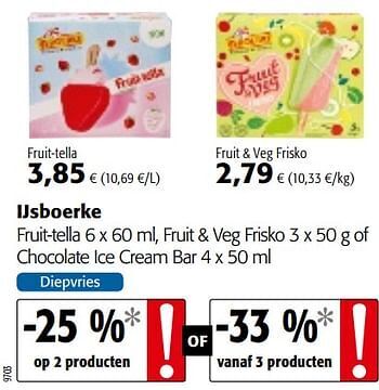 Ijsboerke Fruit Tella Fruit Veg Frisko Of Chocolate Ice Cream Bar Promotie Bij Colruyt