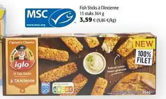 Colruyt Iglo fish sticks à l`ancienne aanbieding