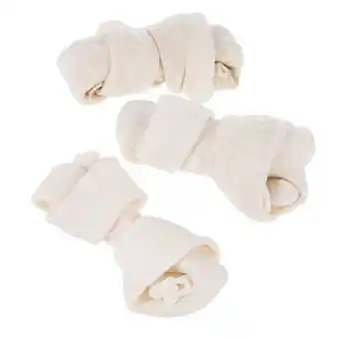 3 stuks Kauwbotten Geknoopt Naturel à ca. 11 cm Barkoo Hondensnacks