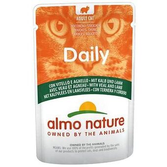 6x70g Maaltijdzakjes met Kip & Rund Almo Nature Daily Menu Kattenvoer