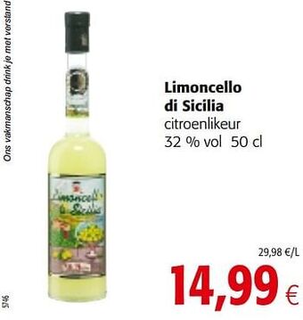 Colruyt Limoncello di sicilia citroenlikeur aanbieding