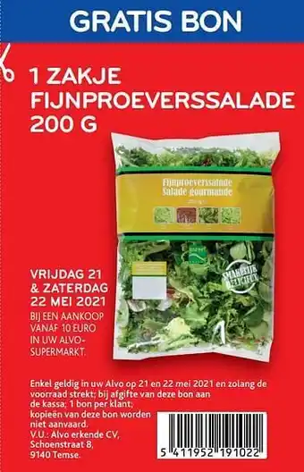 Gratis 1 zakje fijnproeverssalade 200 g